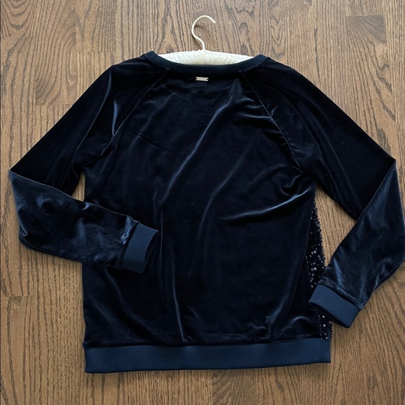Tommy Hilfiger velvet navy blue sequin top size M - Picture 8 of 8